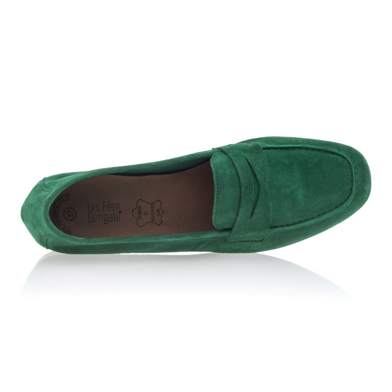 Grüne Damen-Loafer/Bootsschuhe