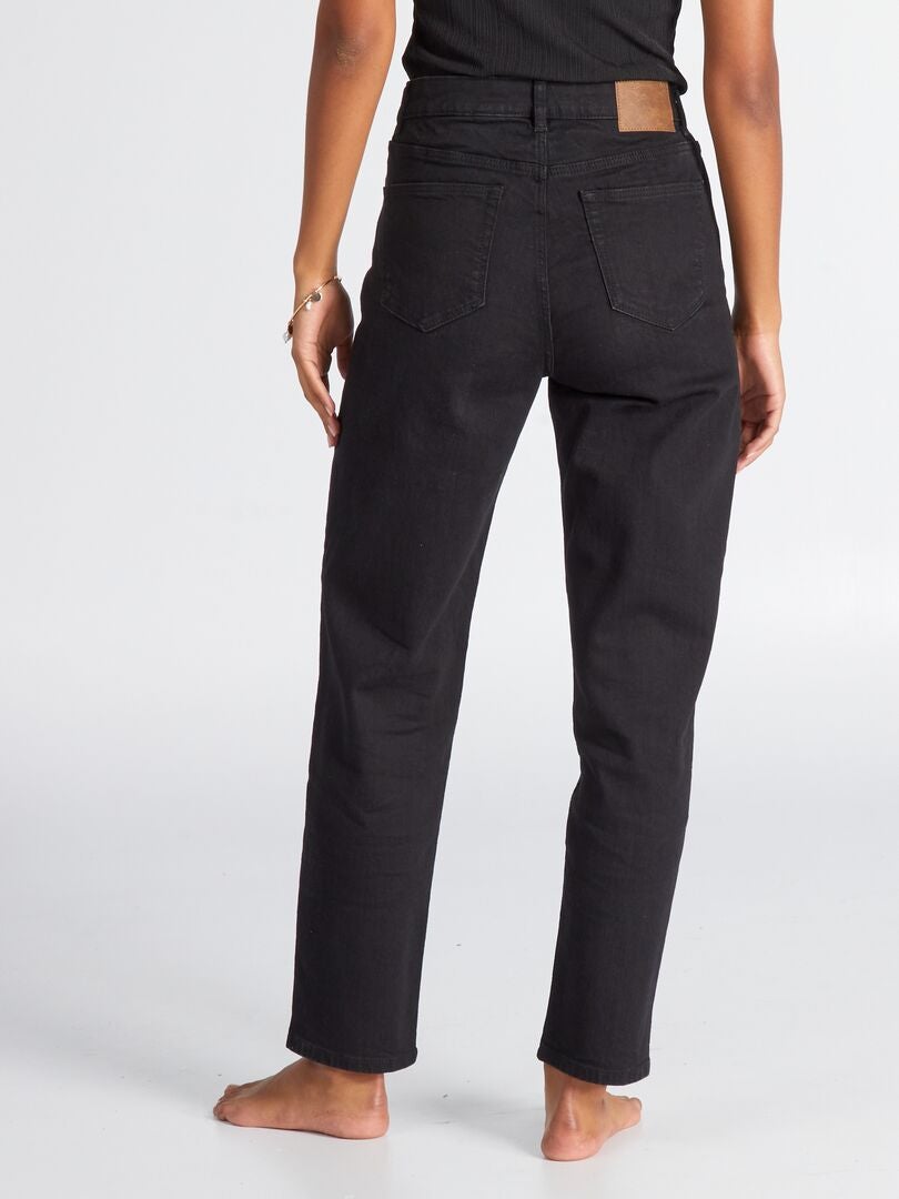 Calça jeans cintura alta regular - tamanho 34L - PRETA