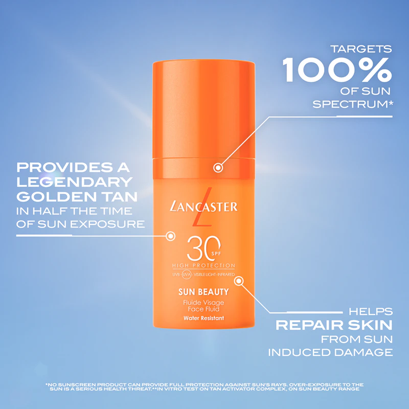 Protetor solar líquido com cor Lancaster Sun Beauty FPS 30