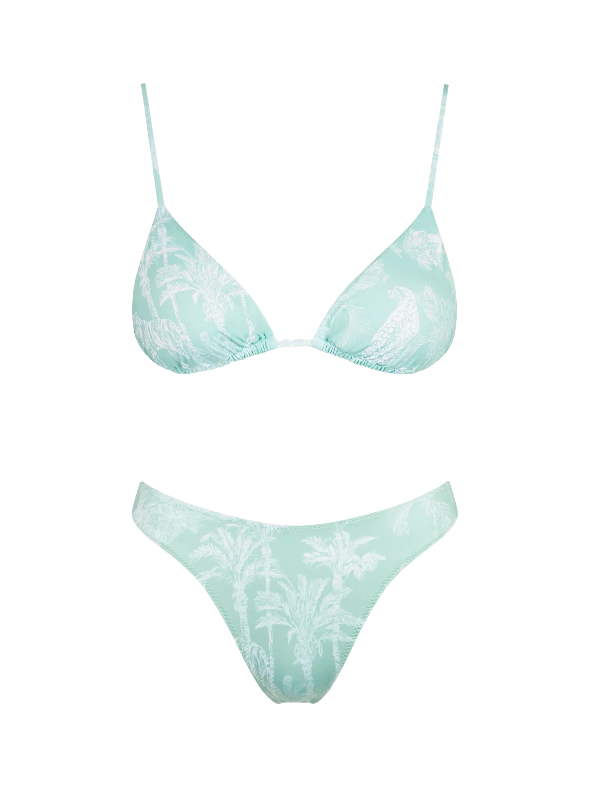 Damesbikini met jungleprint en driehoekige vorm