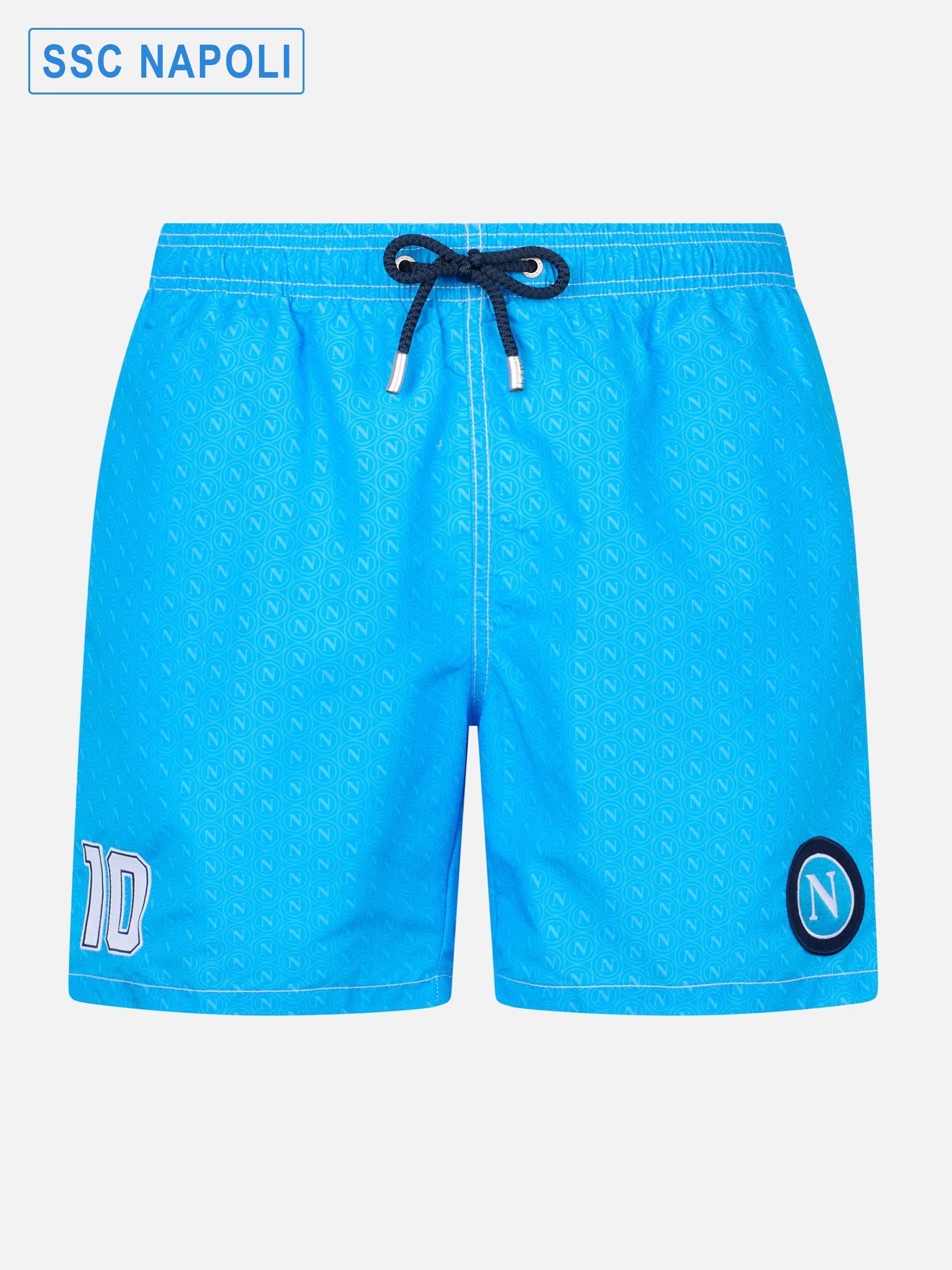 Gustavia Mid-Length Zwemshorts | Napels Print | Peach Touch Stof | AI-Ontwerp | MC2 Saint Barth | SSC NAPOLI SPECIAL EDITION
