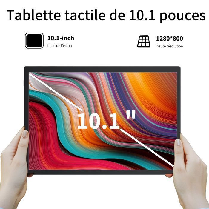 10.1 inch touchscreen tablet, Android 14 tablet, 16GB RAM 128GB ROM, IPS 1280*800 HD, 8000mAh, Type-C, grey.