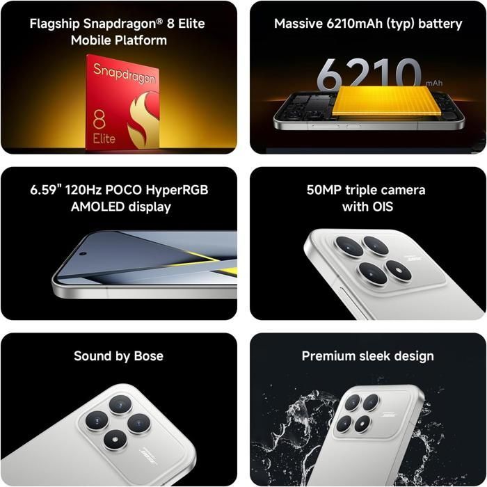 Xiaomi POCO F8 Pro 5G Smartphone 12+256GB Zwart, 2 jaar garantie, oplader niet inbegrepen