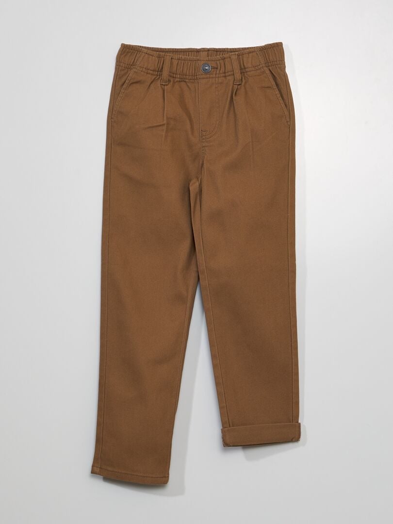Calça chino elástica - BEGE