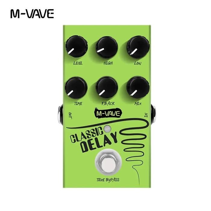 Delay-Effektpedal – RNCYN – 600 ms Verzögerungszeit – True Bypass – Für E-Gitarre und E-Bass – Grün – Mini