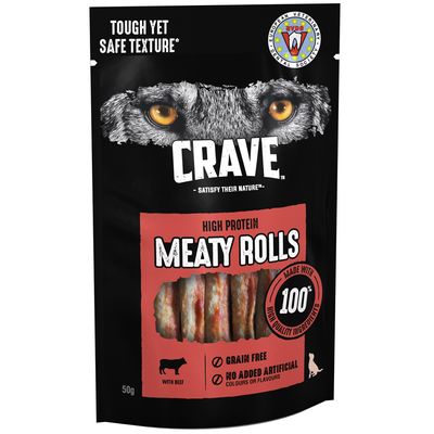 CRAVE High Protein Meaty Rolls mit Rindfleisch-Hundesnacks