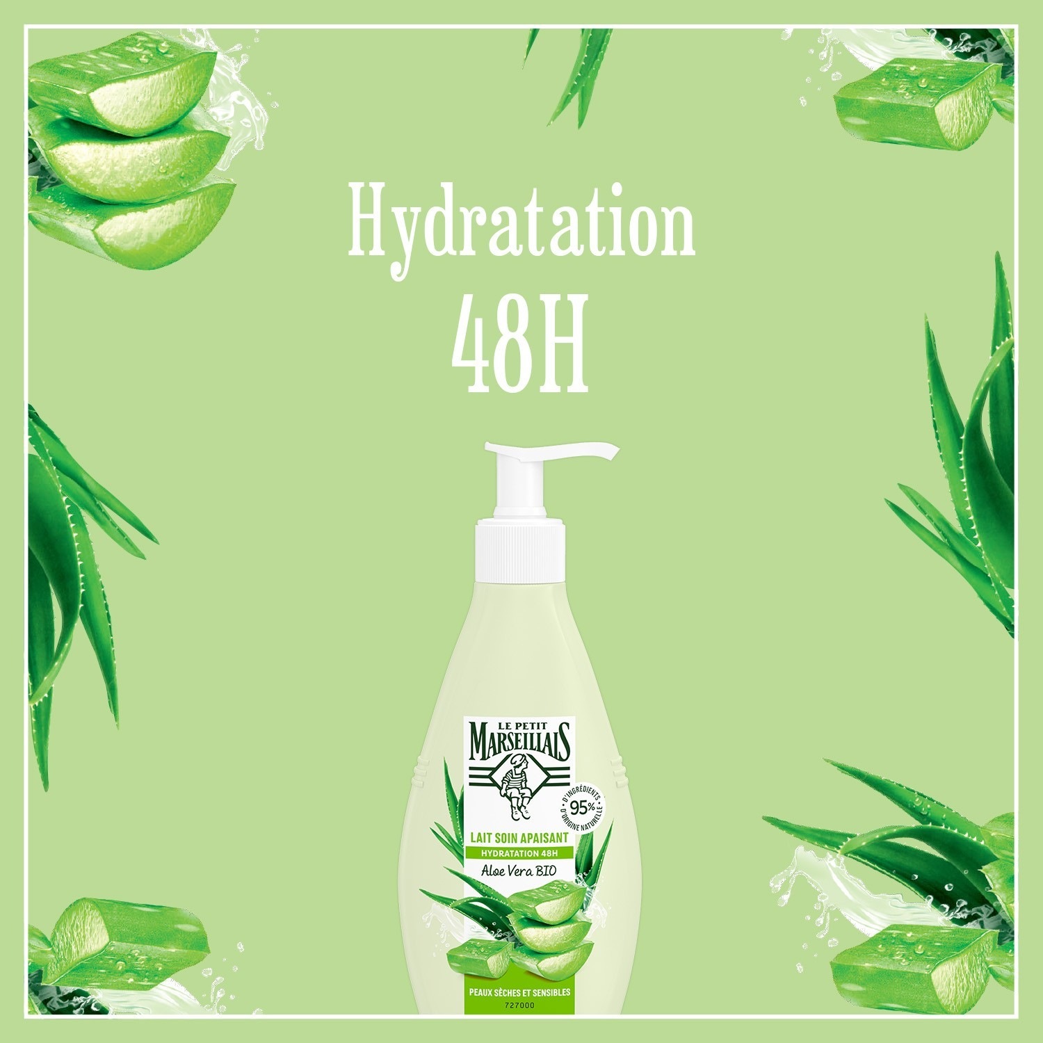 Le Petit Marseillais Lait Corps Hydratant à l'Aloe Vera pourPeaux Sèches Bio
