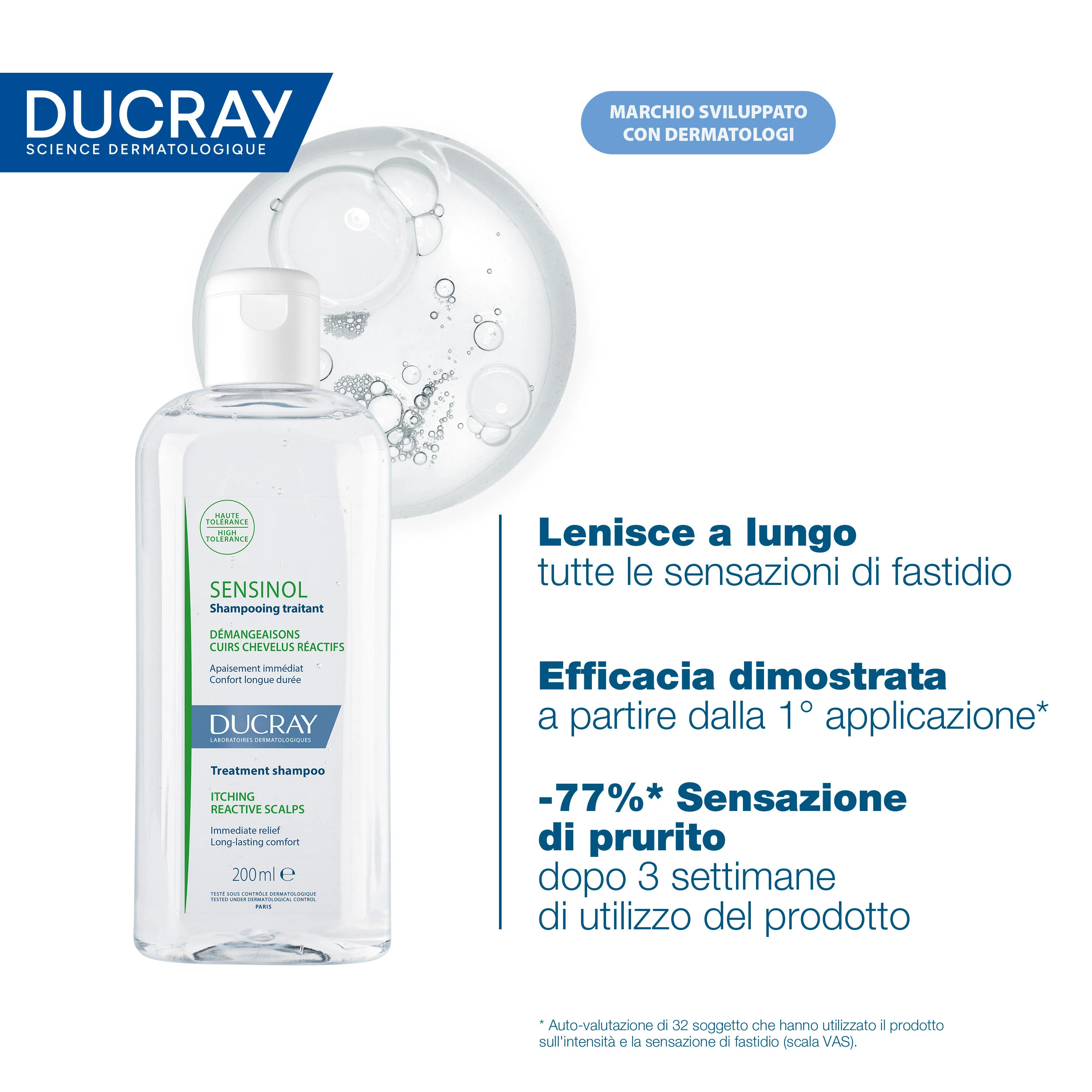Cuoio Capelluto sensibile Sensinol Shampoo Trattante - Cuoio Capelluto Sensibile E Reattivo - Shampoo Delicato