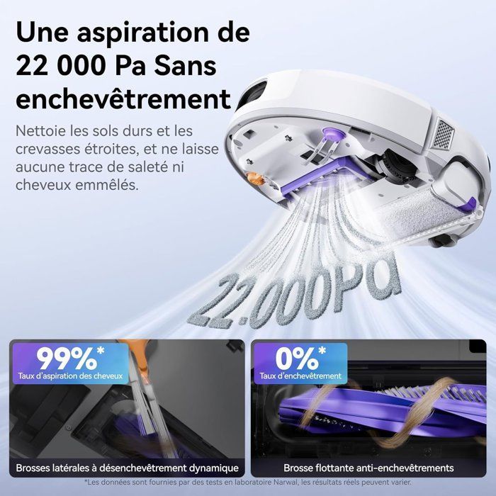 NARWAL FLOW - Robô Aspirador e Mop com Estação de Carregamento - 22.000 Pa - Sistema DualFlow Anti-Emaranhamento para Pelos de Animais - Sistema de Limpeza FlowWash