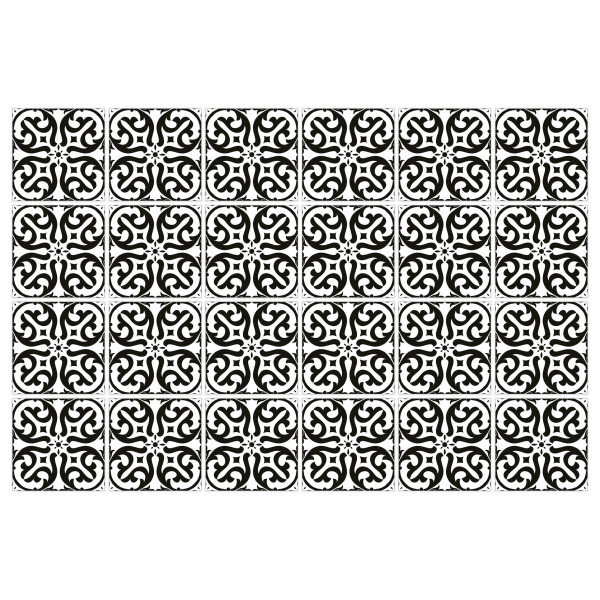 Naklejki Laminowane Czarno-Białe ORNAMENTY Styl Retro Zestaw