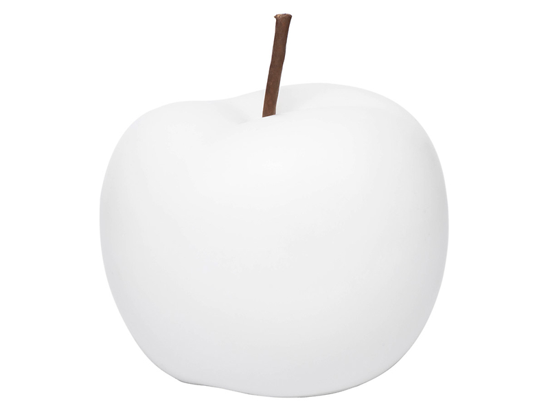 Figurka ceramiczna Jabłko 12 cm biała