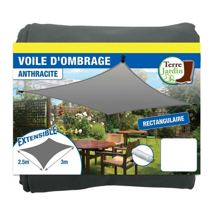 Vela de sombra rectangular extensible