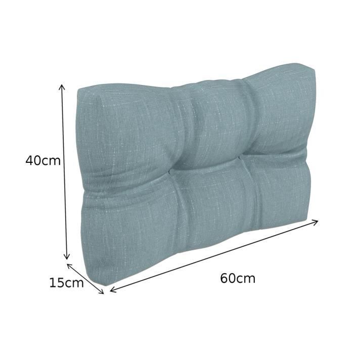 Coussins palettes Matelassé - Bleu - Set 6 pièces COUSSINS DE PALETTES - 100% Polypropylène - Intérieur/Extérieur - POKAR