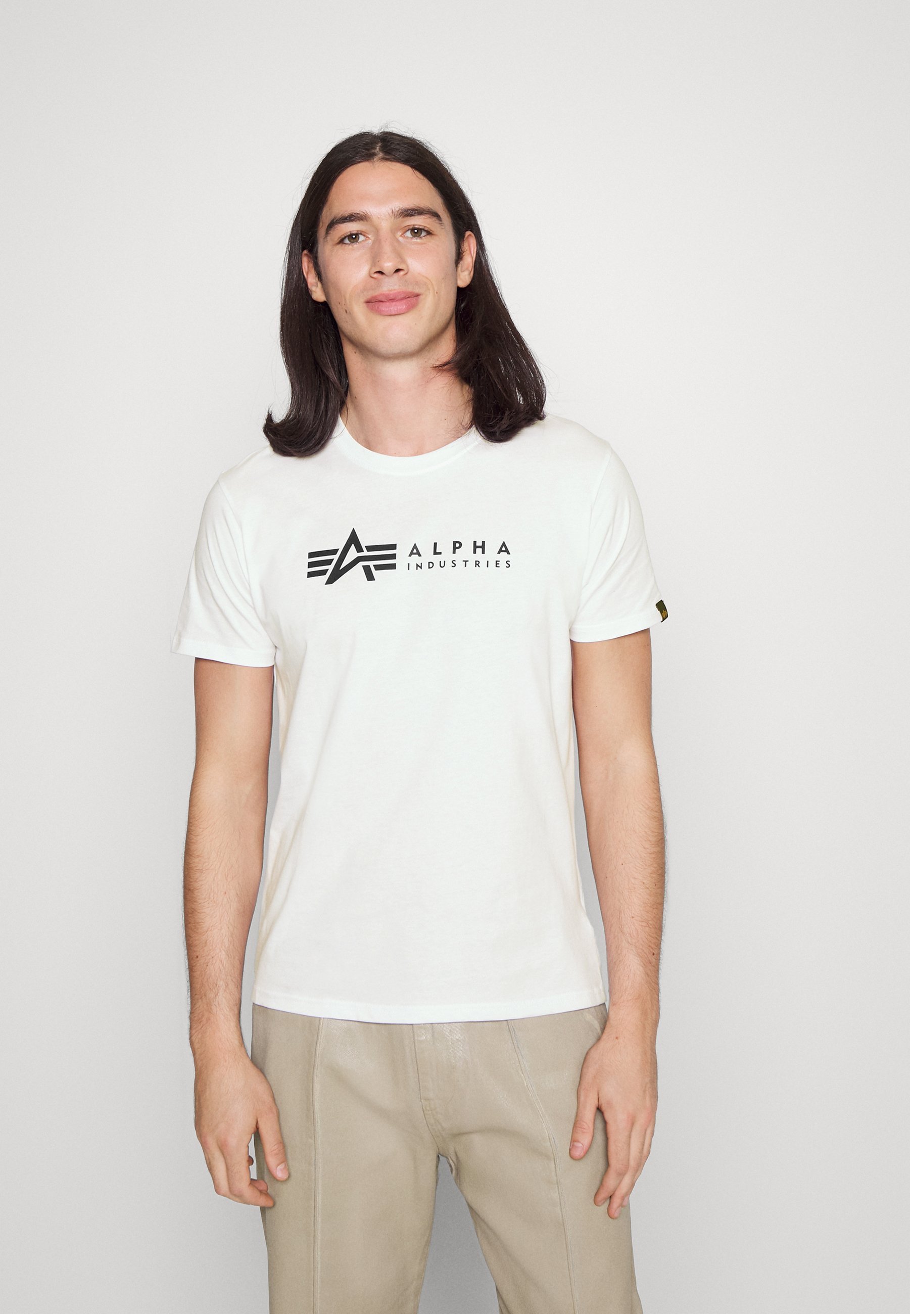 Alpha Industries LABEL LOT DE 2 - T-shirts imprimés - noir/blanc