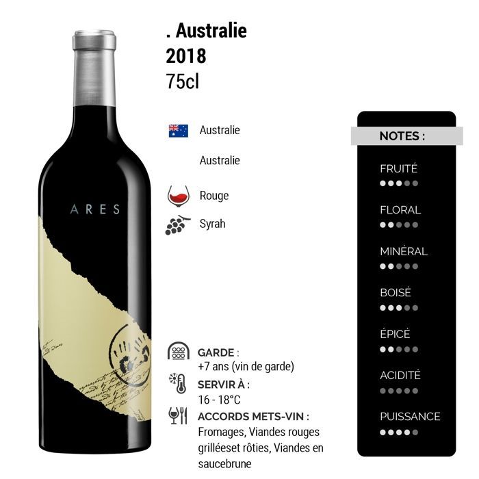 Two Hands Australie Ares Barossa Valley 2018 - Vin Rouge d' Australie (3x75cl)