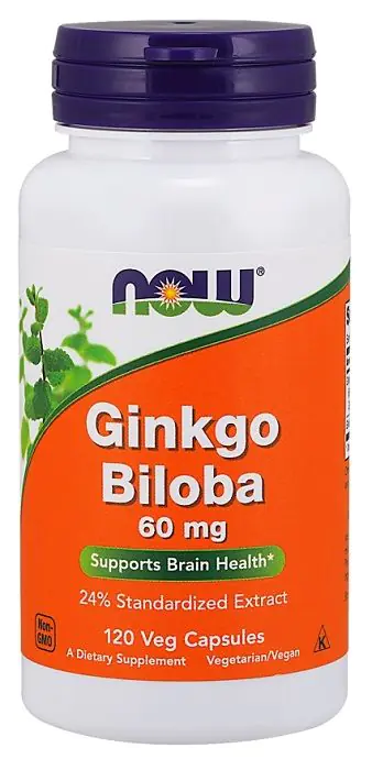 Now Foods Ginkgo Biloba 60 mg, Kapsułki