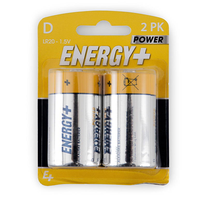 Energi Batteri D 2-pak, Power Energy