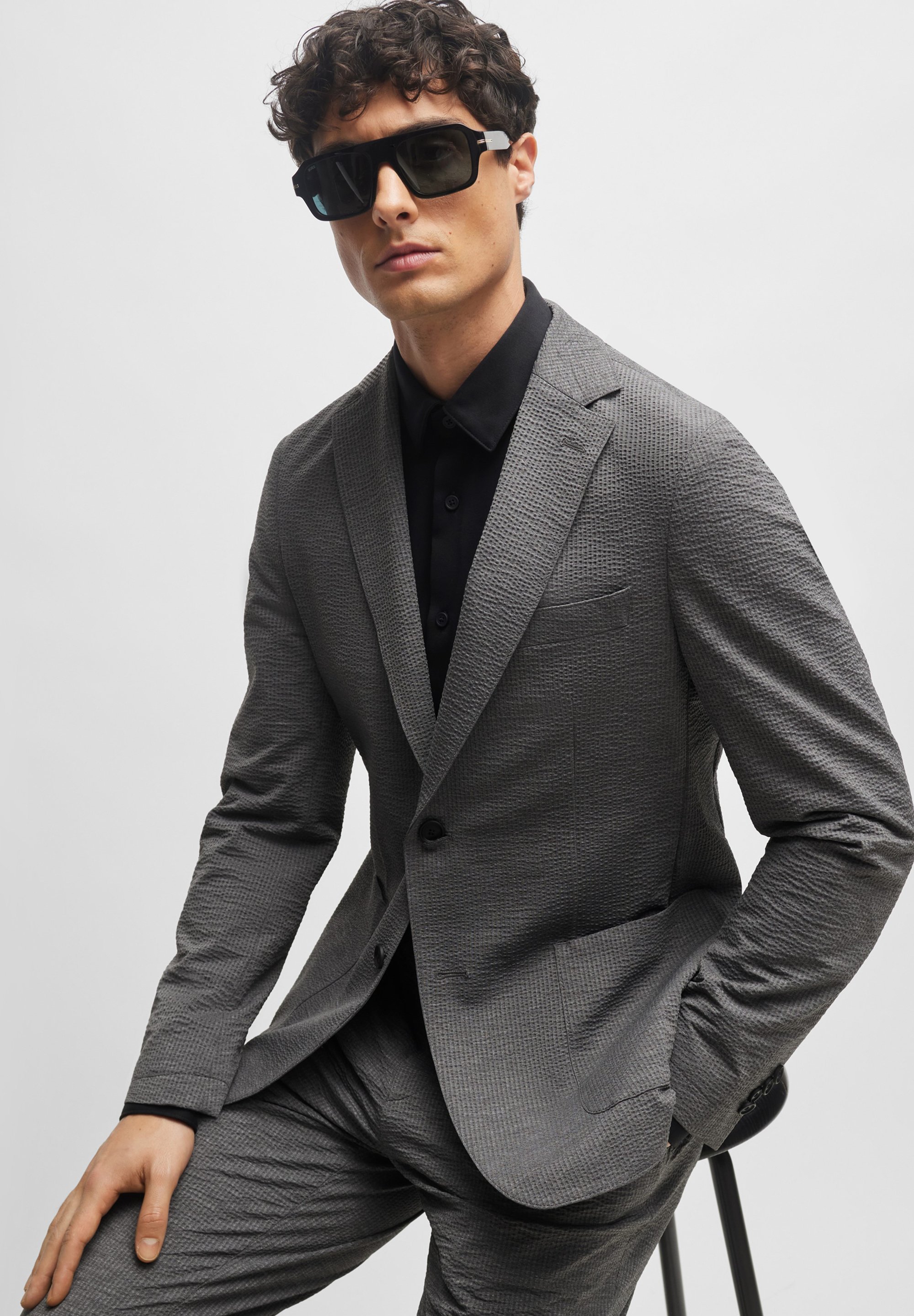 Camicia formale BOSS Slim Fit a maniche lunghe - nera