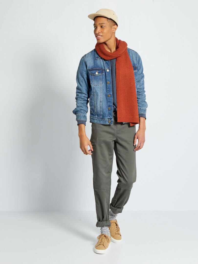 Effen ronde hals sweatshirt +190 cm - BLAUW