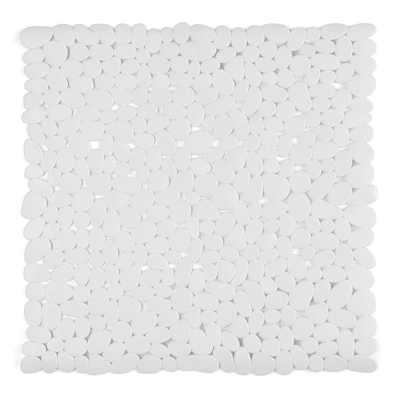 Alfombrilla de ducha para el hogar, 54x54 cm, blanca Joy