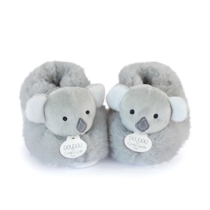 Patucos de bebé - Koala - Sonajero incorporado - Gris - 0-6 meses