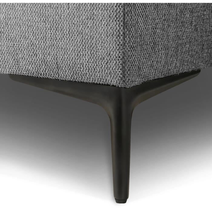 Sofá cama esquinero reversible con almacenamiento - 5 plazas - KASIMIR - Tela antracita - 258 x 79/98 x 219 cm