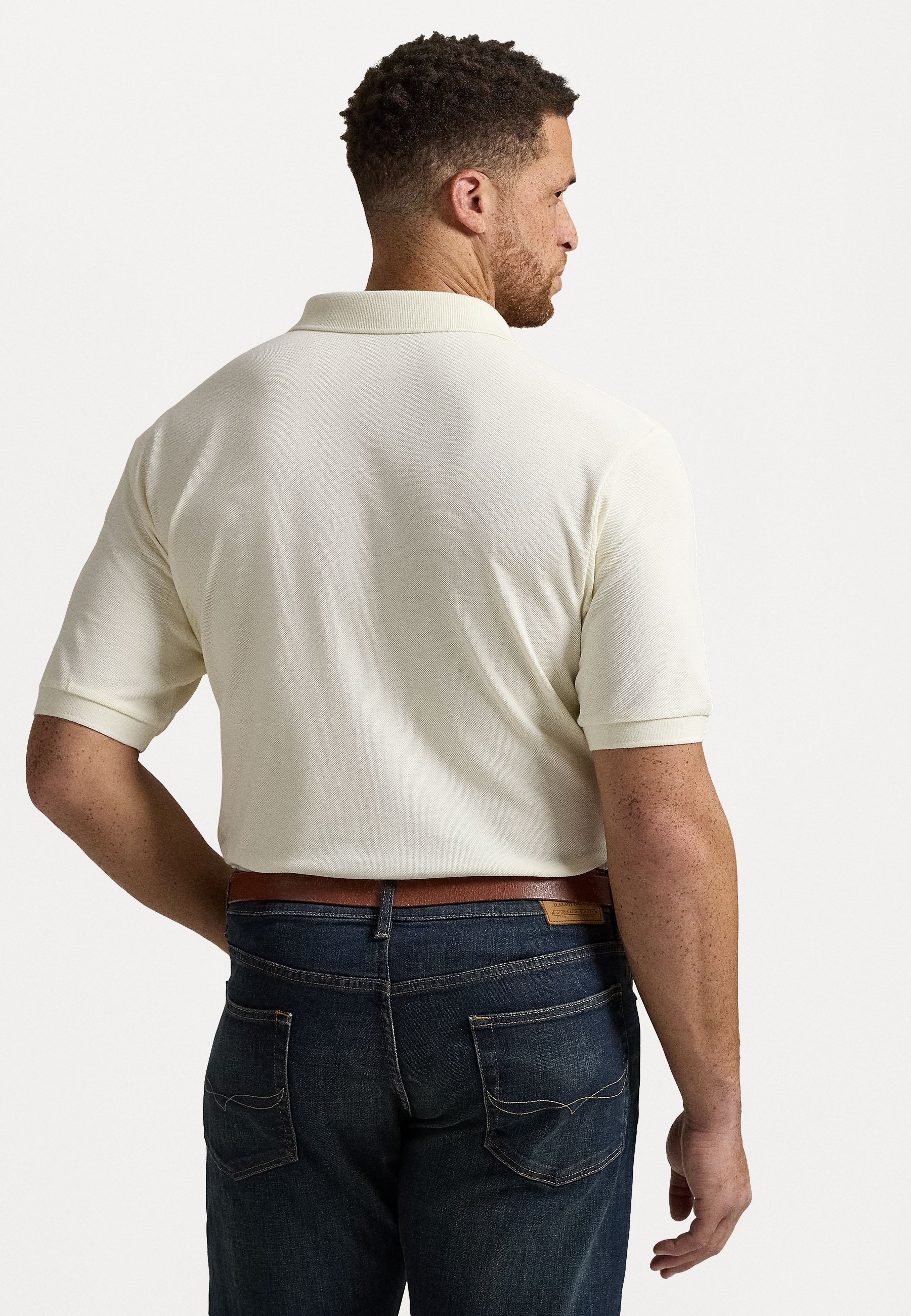 POLO RALF LAUREN BIG & TALL THE ICONIC MESH SHIRT - Triko s límečkem - black