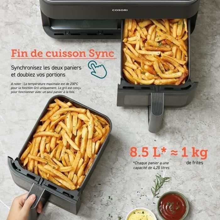 COSORI Air Fryer - Dual Basket Chef Edition - 8.5L Capacity - 2 Baskets - 8 Programs - 1750W - Black