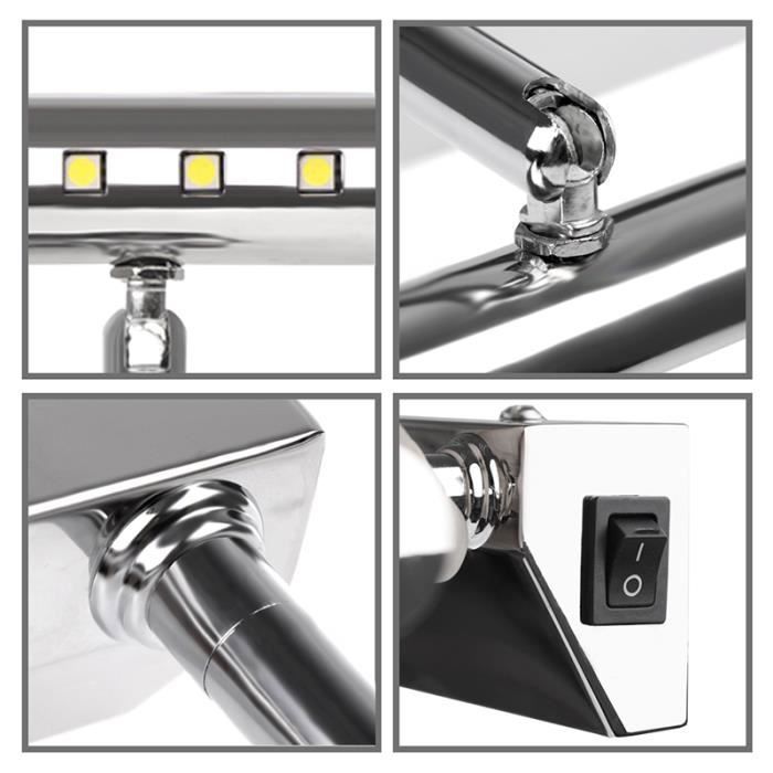 Aplique de baño con espejo - ONEVER - 5050SMD - 21 LEDs - Acero inoxidable - 5W