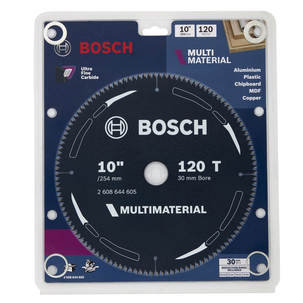 Disco de corte multiuso BOSCH TCT 254 mm com 120 dentes – MULTIMATERIAL