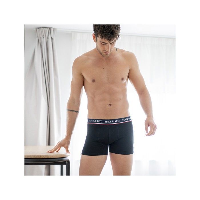 Serge Blanco Men's Boxer Shorts - Black (Pack of 4)