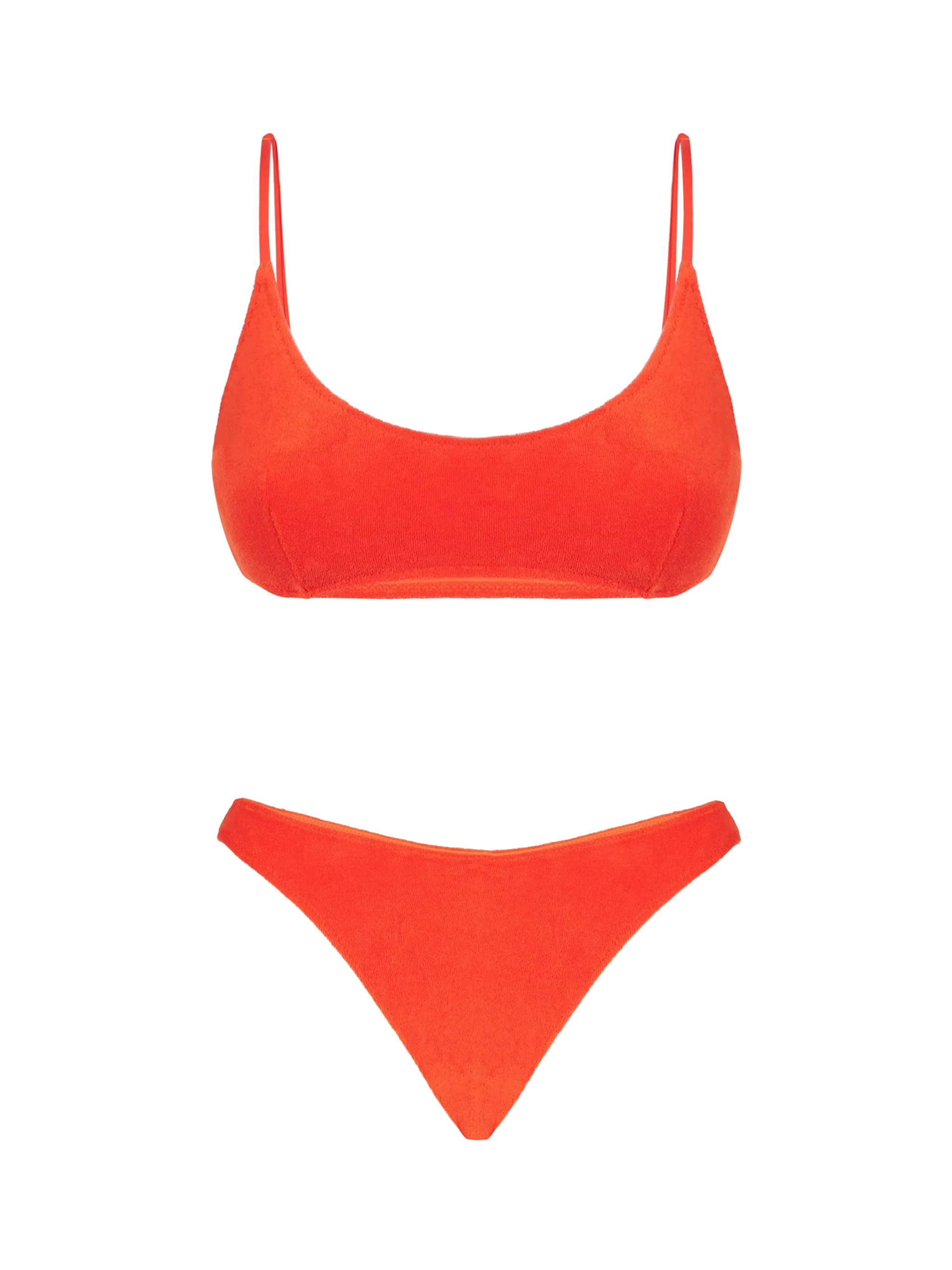 Oranje badstof bralette bikini voor dames