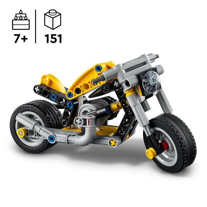 LEGO Technic 42225 Moto Jaune - Jouet de Construction 7 ans - Idée Cadeau Garçon ou Fille