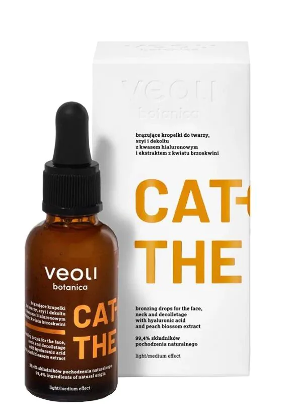 Veoli Botanica Catch The Sun Brązujące Kropelki do twarzy, Szyi i Dekoltu z kwasem hialuronowym