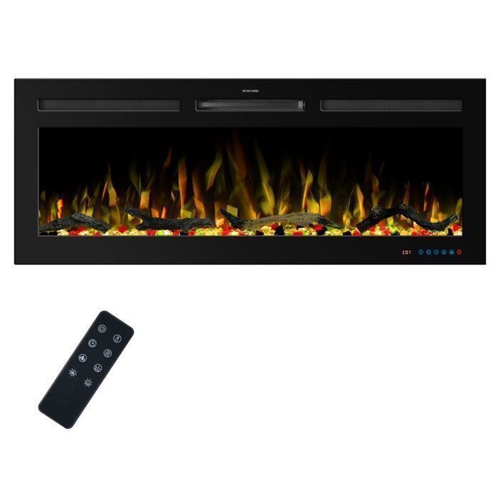 Chimenea eléctrica inteligente: 169 efectos de llama, 2 niveles de calor, control por voz y aplicación, empotrable o de pared.