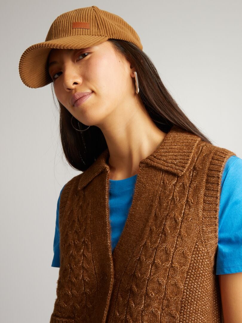 Gebreid vest - BRUIN