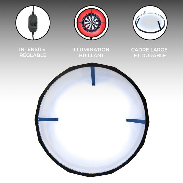 Anello LED per bersaglio da freccette, illuminazione regolabile, 18W, 120 lampadine