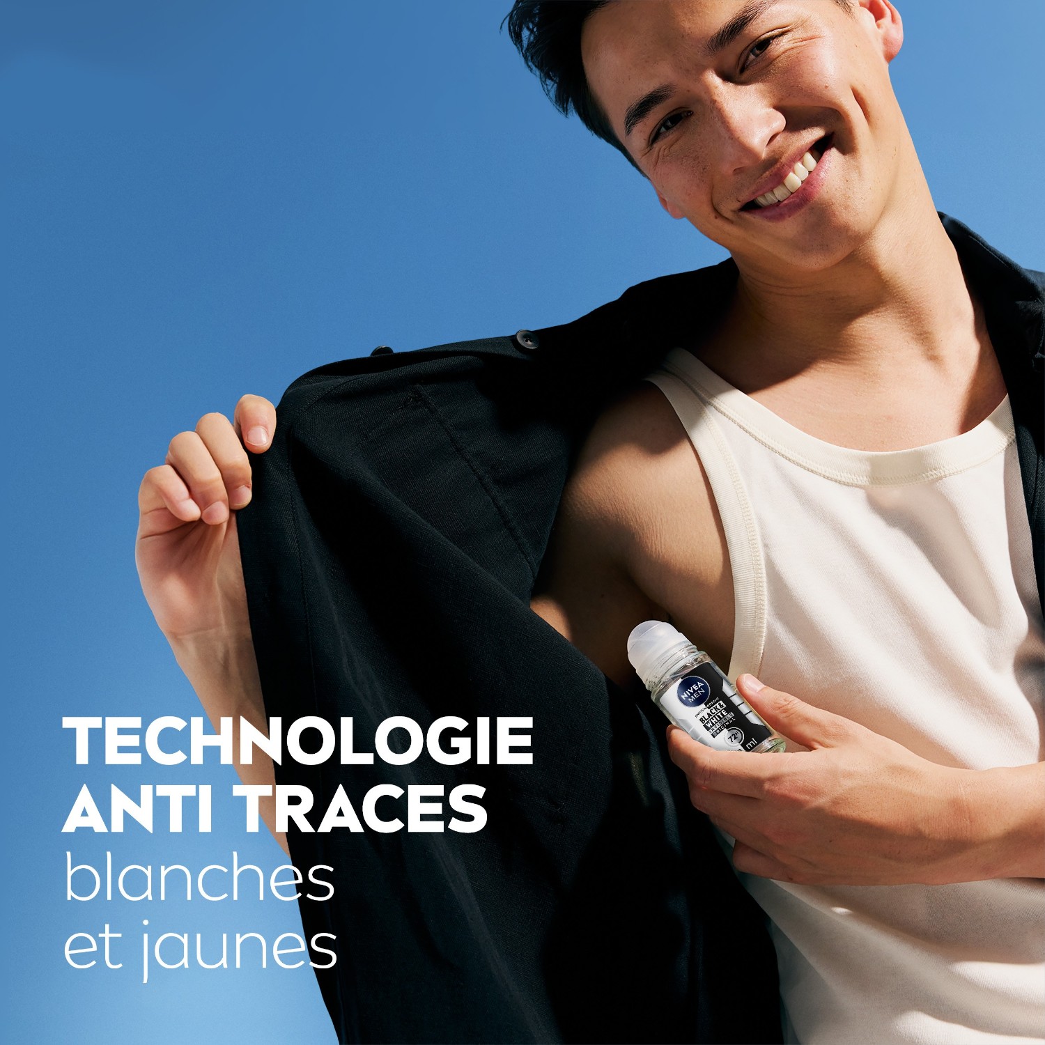 NIVEA Déodorant Bille homme Anti-transpirant anti-trace jaune et blanche 48H
