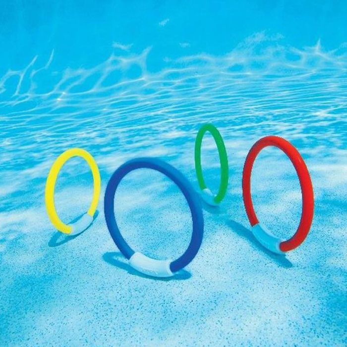 Jouets de Plongée pour Enfants - LEWW - Lot de 4 Anneau de Plongée - Anneaux de jeux d'activité colorés