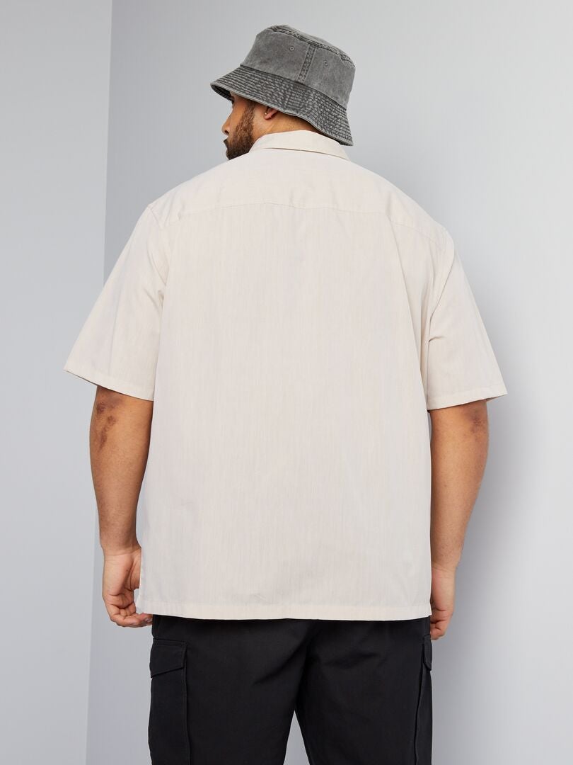 Camisa de popeline de manga curta - BRANCA