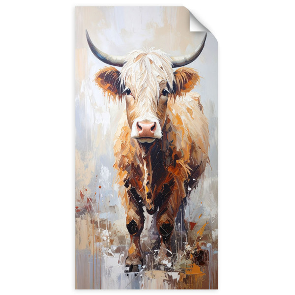 Naklejka na ścianę do salonu Feeby Szkocka krowa Zwierzęta Natura 40x80