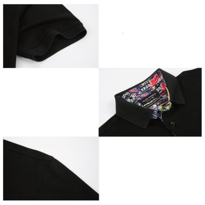 Polo para hombre - INSFITY - Manga corta estampada - Tejido cómodo - Talla estadounidense - Azul