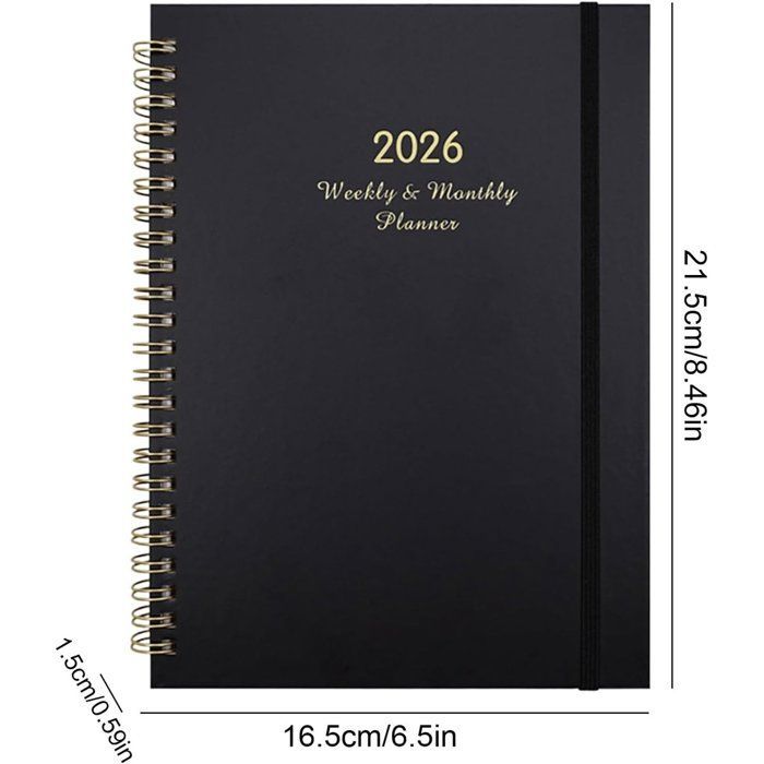 A5 Weekly Planner - DEMA - A5 Format - Spiral Binding - Integrated 2026 Calendar - Removable Pages