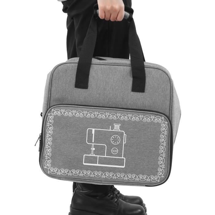 Bolsa para máquina de costura OMABETA - Grande capacidade - Design trançado para projetos DIY - Cinza