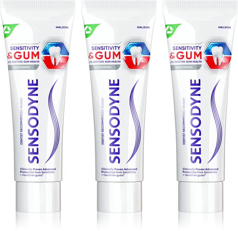 Sensodyne Sensitivity & Gum Whitening Zahnpasta, die Zähne und Zahnfleisch schützt