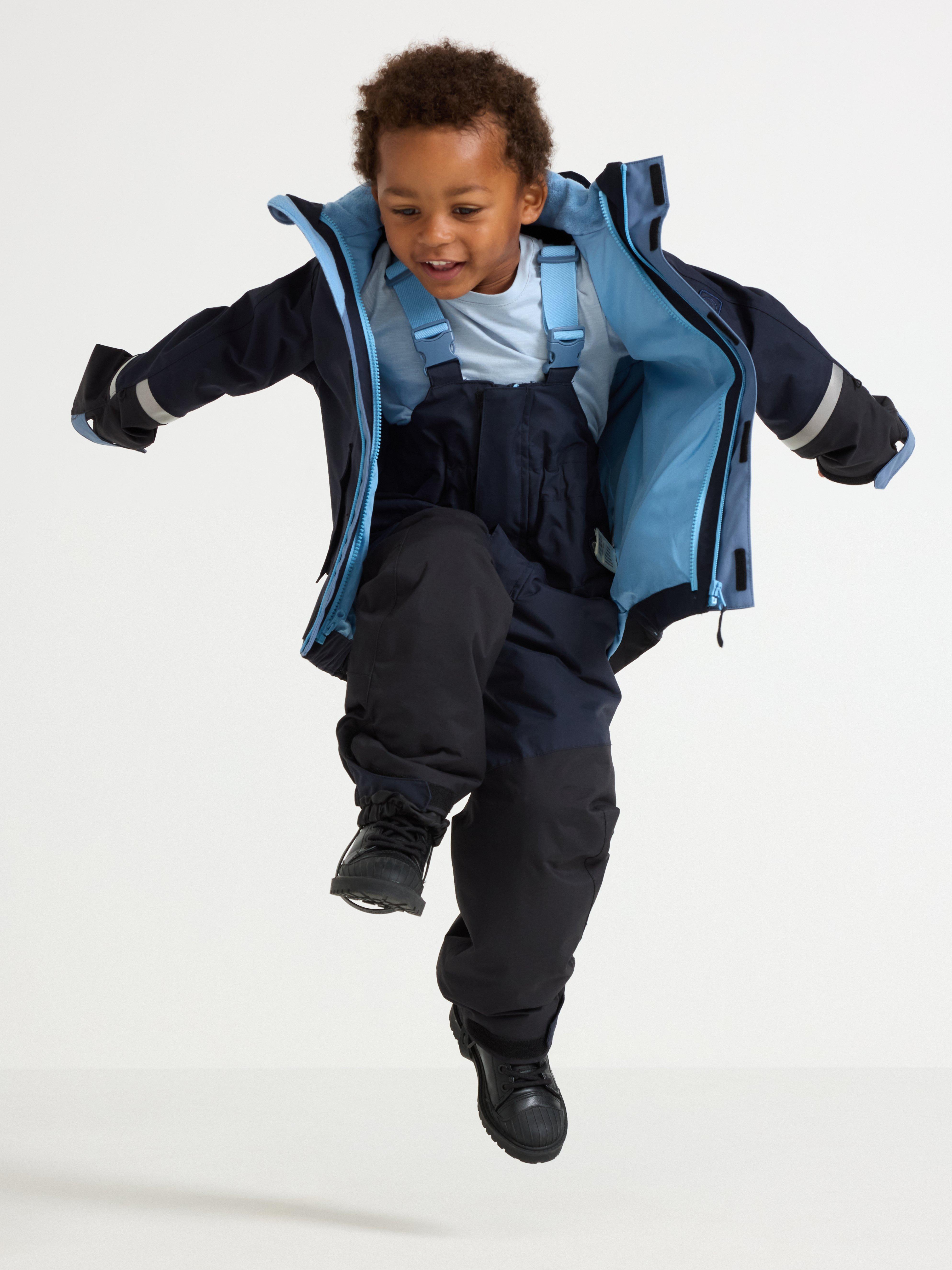Chaqueta impermeable con mangas ajustables – Ropa deportiva infantil azul marino oscuro