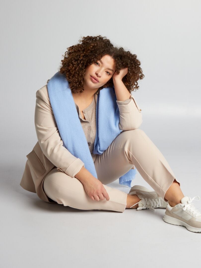 Fijngebreid vest - BEIGE