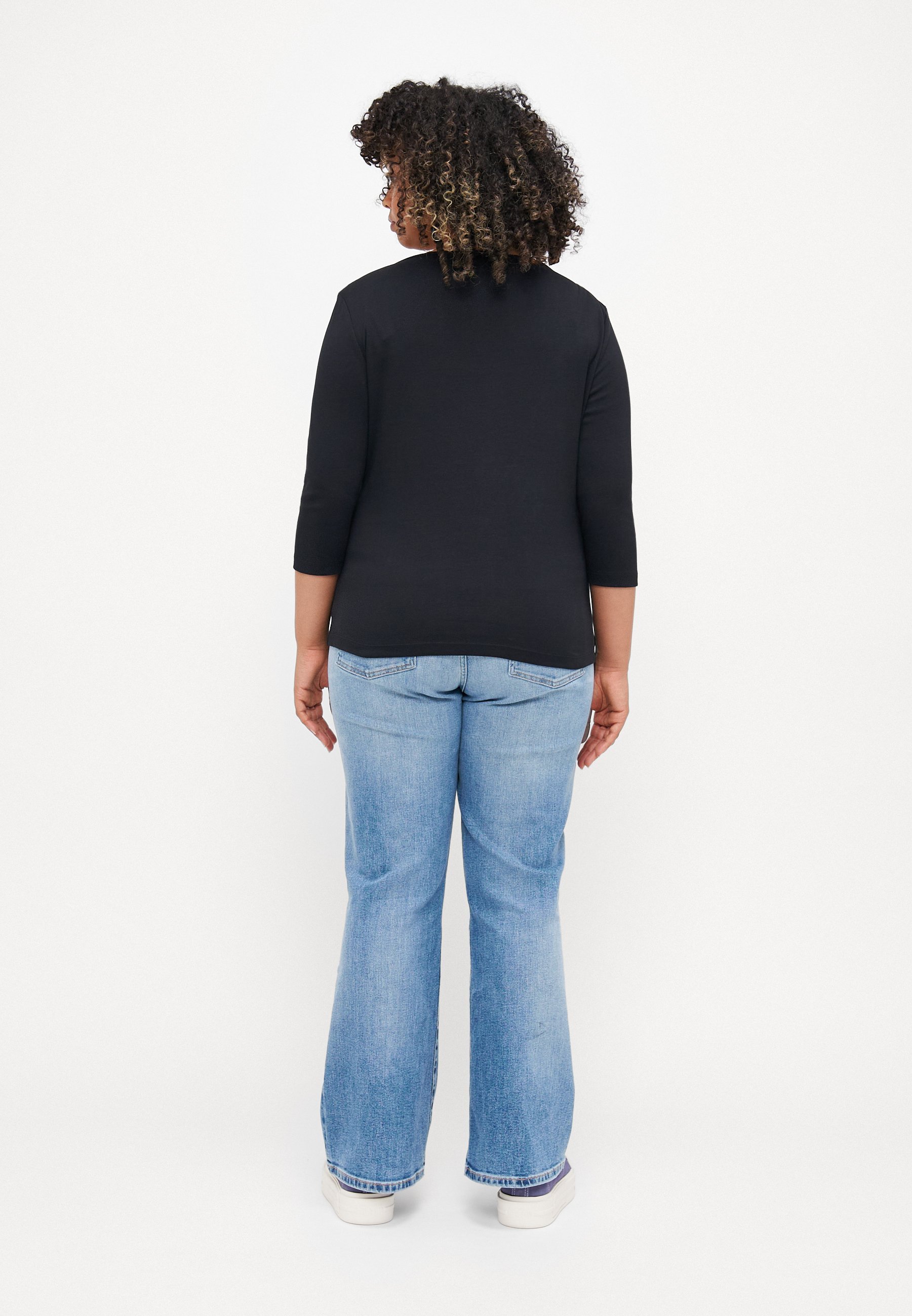 Tommy Hilfiger Curve SLIM CODY BOAT 3/4 - Top met lange mouwen - zwart