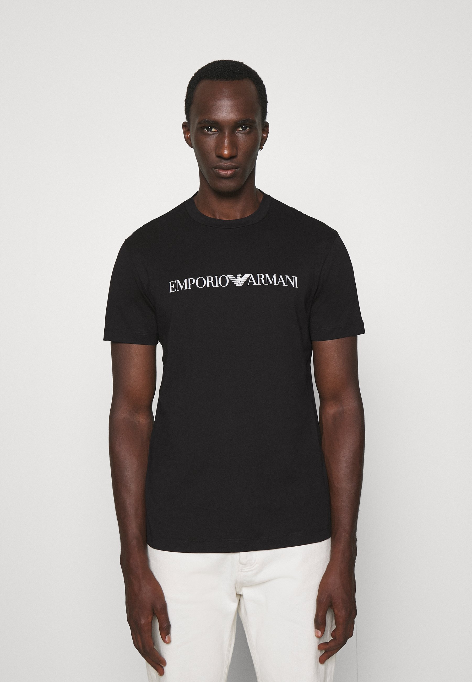 Majica s printom Emporio Armani - crna