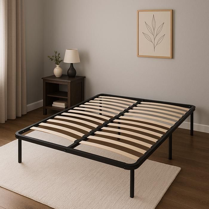 JULIE - Stevig en comfortabel lattenbodemframe met metalen poten, 180x200 x 29 cm - Snel en eenvoudig te monteren